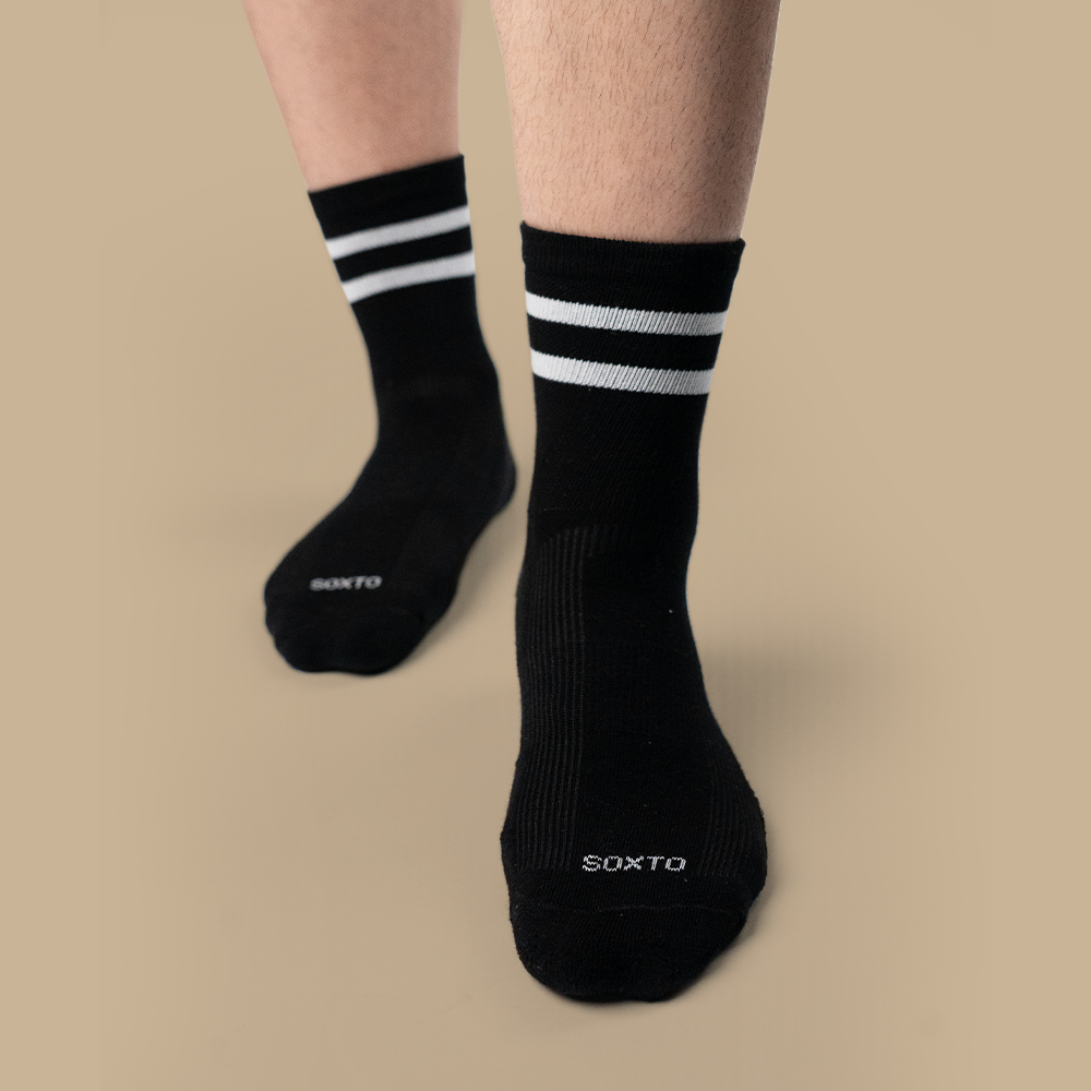 Half Calf Striped Sport Black