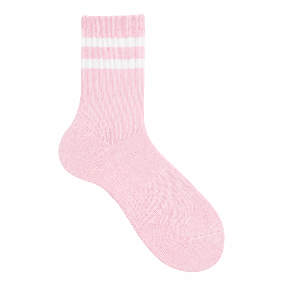Half Calf Striped Sport Pink