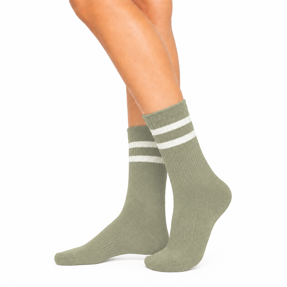 Half Calf Striped Sport Green